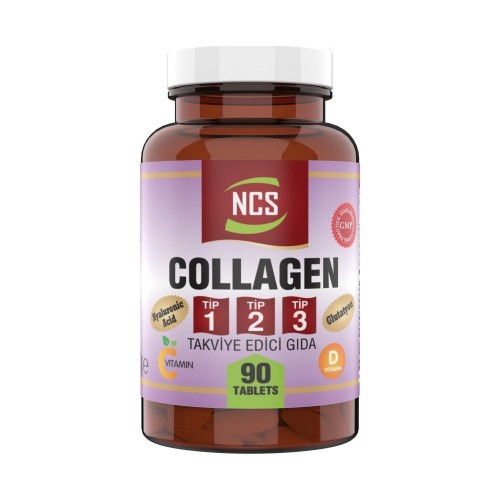 Ncs Collagen (Kollajen) 1000 mg Tip 1 - 2 - 3 Glutatyon Vitamin C - E  90 Tablet